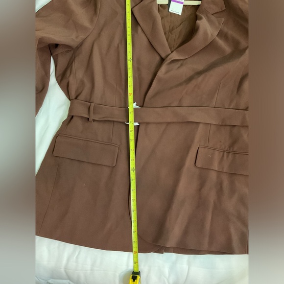 NWT Royalty By Maluma Belted Asymmetric One-Button Blazer size XXL brown - Picture 10 of 10